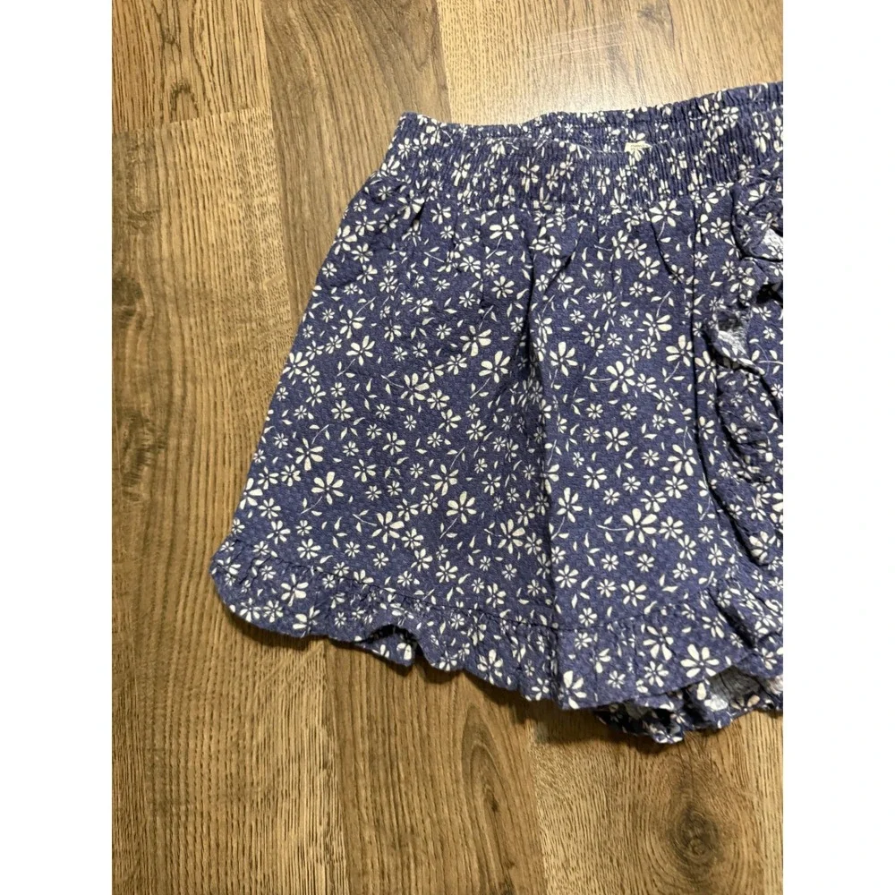 Jessica Simpson Floral Shorts Girls Size M (8) Blue Kids Ruffle Cotton Excellent